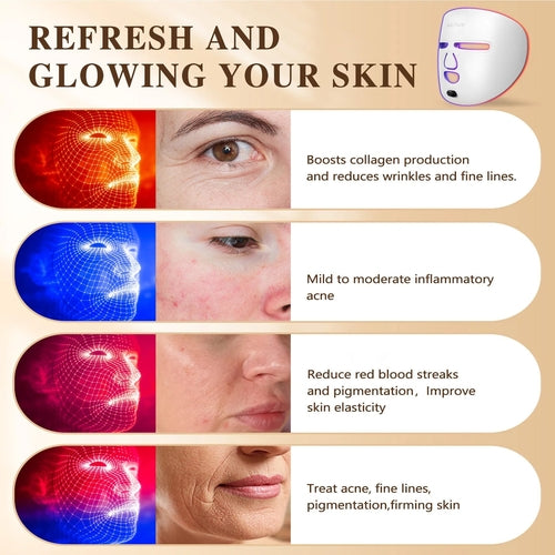 LED Face Mask Facial Care Tool, Red Light Therapy Mask For Face For
